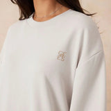 Ceres Life Oversized Slouchy Crew | Almond/Small Logo