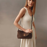 Vestirsi Sloane Suede Convertible Clutch | Dark Chocolate