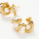 MISSOMA Molton Pearl Twisted Small Double Hoop Earrings | Gold (PRE-ORDER)