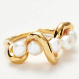 MISSOMA Molten Pearl Twisted Stacking Ring | Gold (PRE-ORDER)