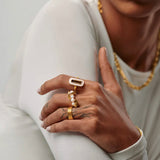 MISSOMA Molten Pearl Twisted Stacking Ring | Gold (PRE-ORDER)