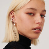 MISSOMA Pearl Twisted Small Drop Hoop Earrings | Silver (PRE-ORDER)