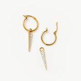 MISSOMA Mini Pave Spike Charm Hoop Earrings | Gold (PRE-ORDER)
