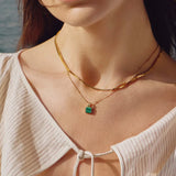 MISSOMA Lucy Williams Square Malachite Necklace | Gold (PRE-ORDER)