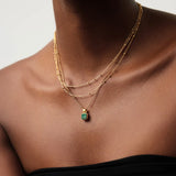 MISSOMA Lucy Williams Square Malachite Necklace | Gold (PRE-ORDER)