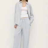 Assembly Label Everyday Womens Linen Long Sleeve Shirt | Cloud (PRE-ORDER)