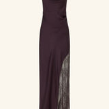 Shona Joy Allegra Cowl Lace Panelled Maxi Dress | Espresso