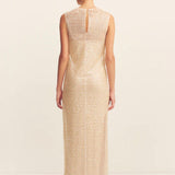 Shona Joy Everly High Neck Maxi Dress| Macadamia