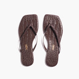 TKEES Square Toe Lily | Carob Croc