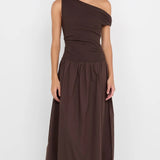 Bec + Bridge Freya Asym Maxi Dress | Dark Chocolate