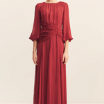 Rowe High Neck Ballon Sleeve Maxi Dress