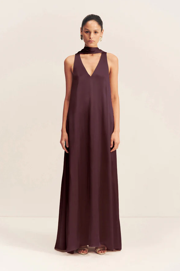 La Lune Scarf Panelled Maxi Dress