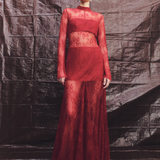 Labyrinth Lace High Neck Maxi Dress