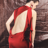 Agnes Draped Ruffle Maxi Dress