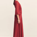 Shona Joy Rowe High Neck Ballon Sleeve Maxi Dress | Sangria