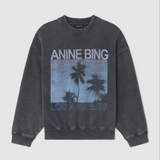 Anine Bing Miles Sweatshirt Palms | Washed Grey