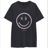 Anine Bing Cade Tee Smiley | Washed Grey
