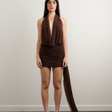 DZO Tiffany Dress | Beaded Brown
