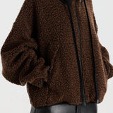 Bassike Boiled Wool Zip Up Jacket | Chocolate Brown