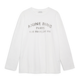 Anine Bing Ivan Long Sleeve New York Stencil | Ivory (PRE-ORDER)