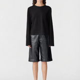 Bassike Wide Long Sleeve T-Shirt | Black (PRE-ORDER)