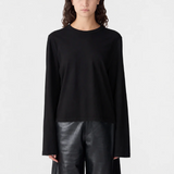 Bassike Wide Long Sleeve T-Shirt | Black (PRE-ORDER)