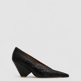 Camilla and Marc Rhys Croc Pump | Black Croc