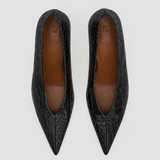 Camilla and Marc Rhys Croc Pump | Black Croc