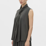 Camilla and Marc Senae Draped Knot Sleeveless Top | Charcoal