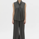 Camilla and Marc Senae Draped Knot Sleeveless Top | Charcoal