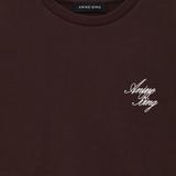Anine Bing Shelley Tee Monogram | Chocolate Brown (PRE-ORDER)