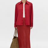 Camilla and Marc Viele Textured Bias Skirt | Burnt Red (PRE-ORDER)