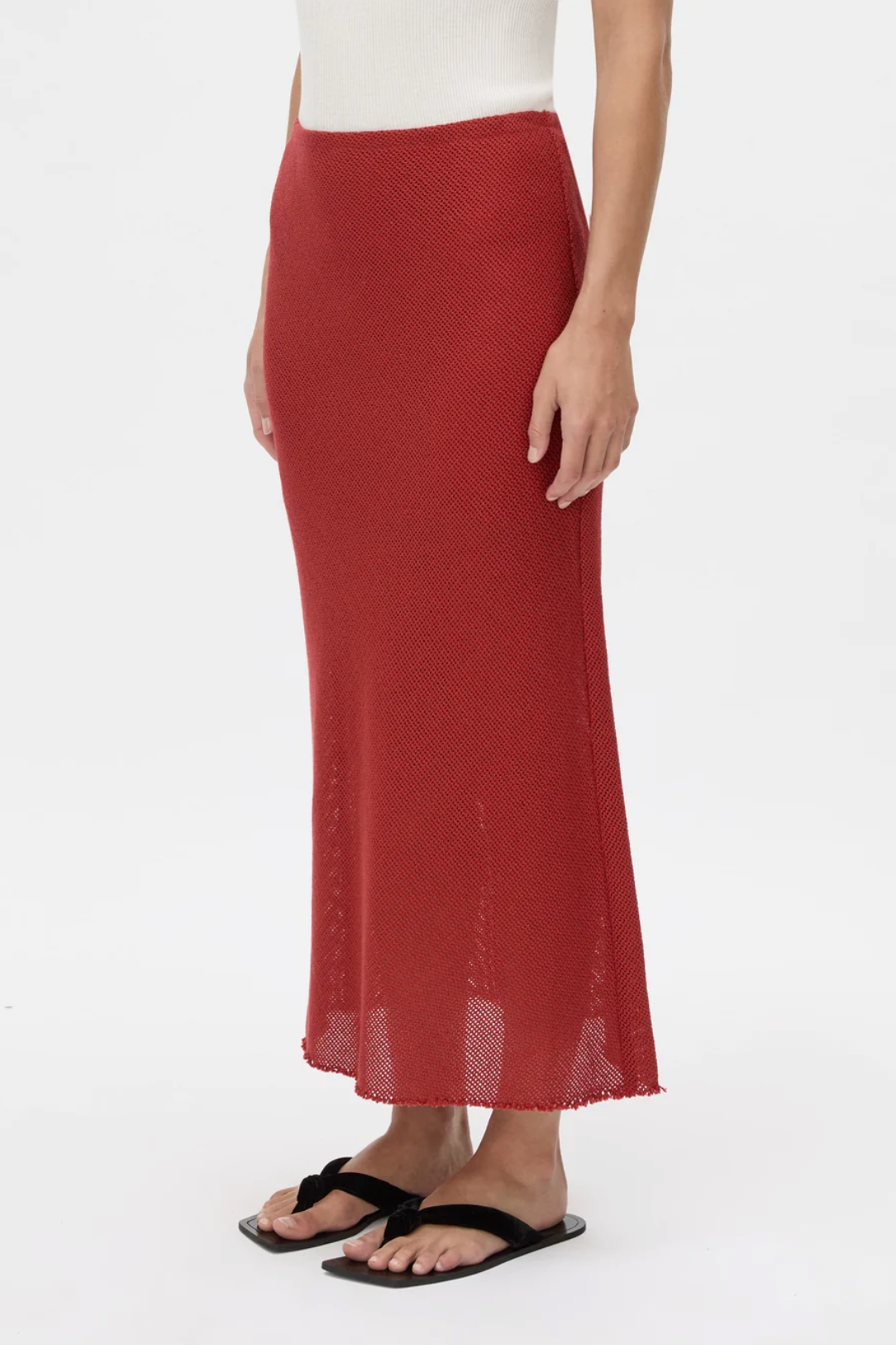 Camilla and Marc Viele Textured Bias Skirt | Burnt Red (PRE-ORDER)