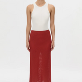 Camilla and Marc Viele Textured Bias Skirt | Burnt Red (PRE-ORDER)