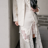 Third Form Visions Lace Frill Dress | Cream Polka Dot