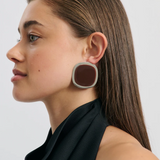 Anna Rossi Sara Earring | Rhodium Silver/Brown (PRE-ORDER)