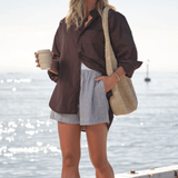 Ceres Life Peta Oversized Shirt | Chocolate