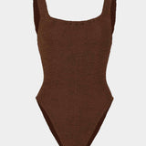 Hunza G Square Neck Swim | Metallic Chocolate