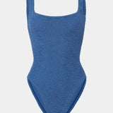 Hunza G Square Neck Swim | Metallic Denim