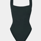 Hunza G Square Neck Swim | Crinkle Metallic Graphite (PRE-ORDER)