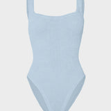 Hunza G Square Neck Swim | Metallic Ice Blue
