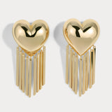 Lili Claspe Bubble Heart Fringe Earrings | Gold