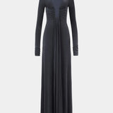 Misha The Jennifer Long Sleeve Cupronickel Maxi Dress | Vulcan Grey