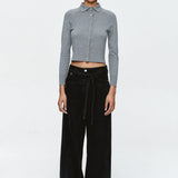 Marle Tie Curve Seam Jean | Black