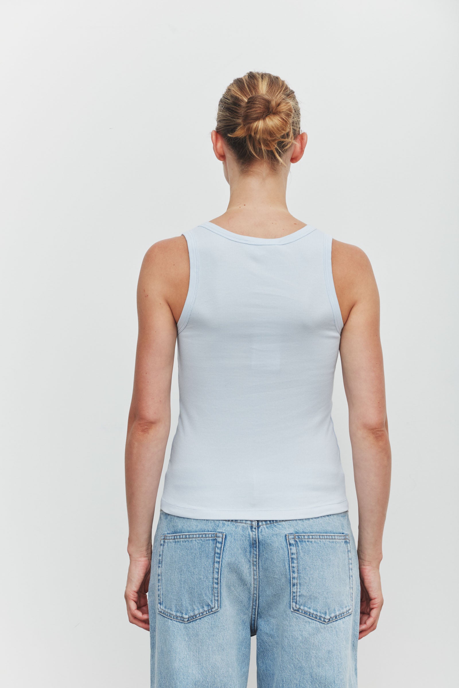 Robyn Scoop Neck Rib Tank Powder Blue