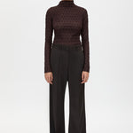 Saxony High Waisted Pintuck Pant