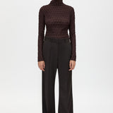 Saxony High Waisted Pintuck Pant