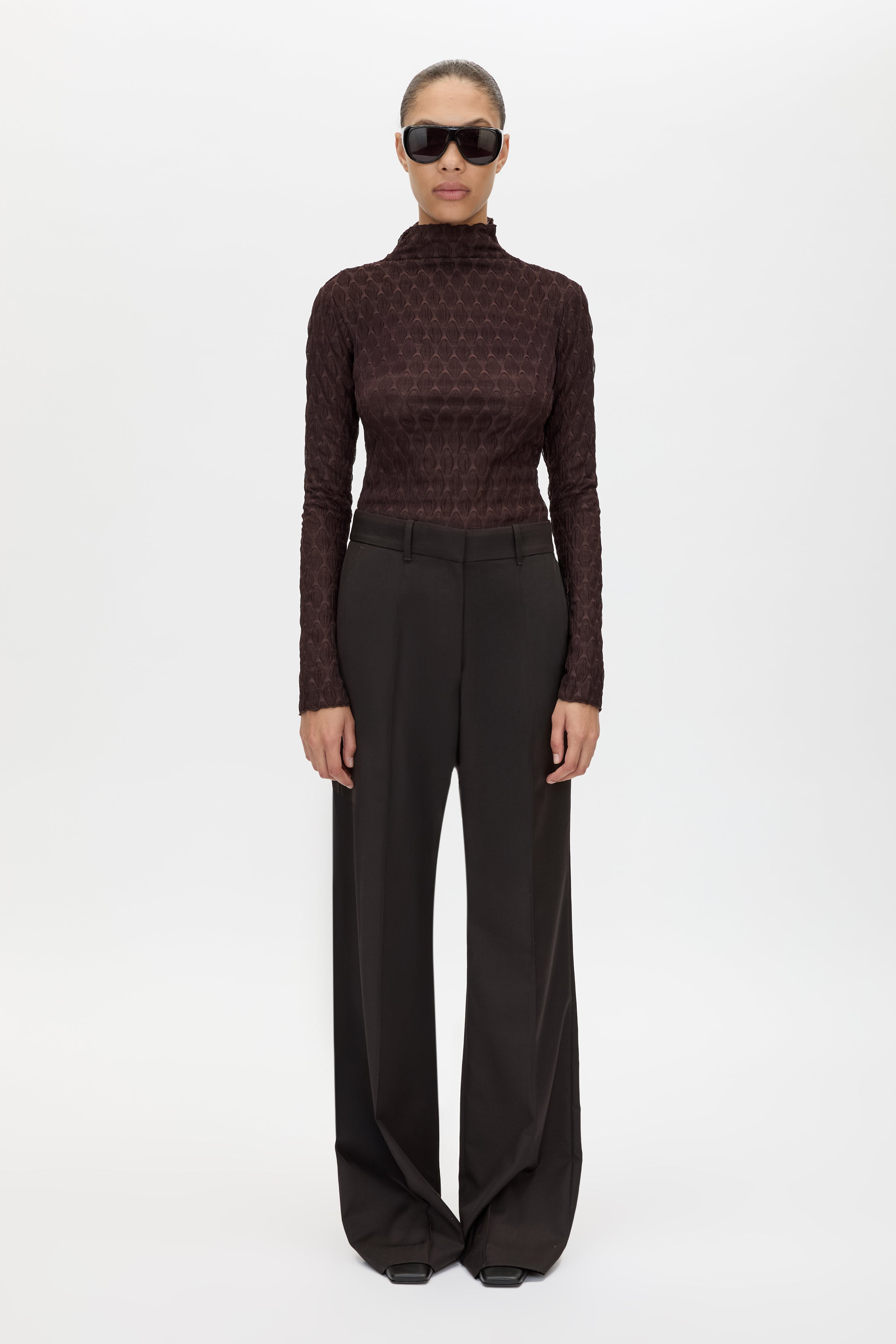 Saxony High Waisted Pintuck Pant