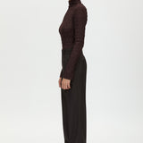 Saxony High Waisted Pintuck Pant