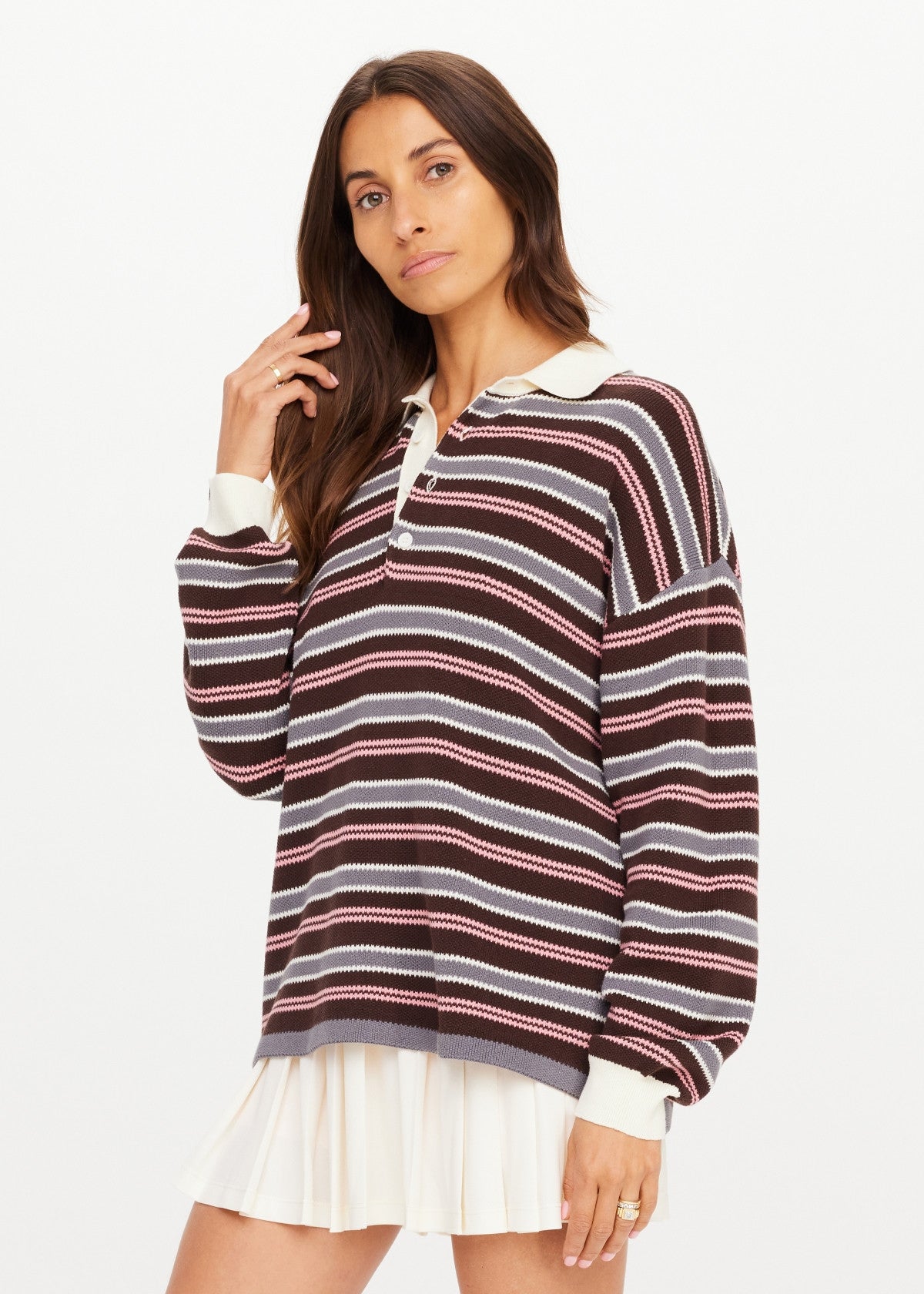 The Upside Wonder Knit Polo | Stripe